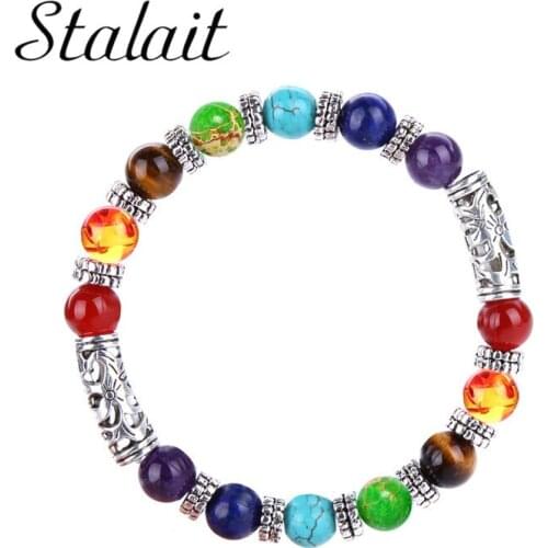 8mm Beads Bracelets For Women Bracelet Snow Elbow 7 Chakra Natural Stone Bracelet Crystal Beads Female