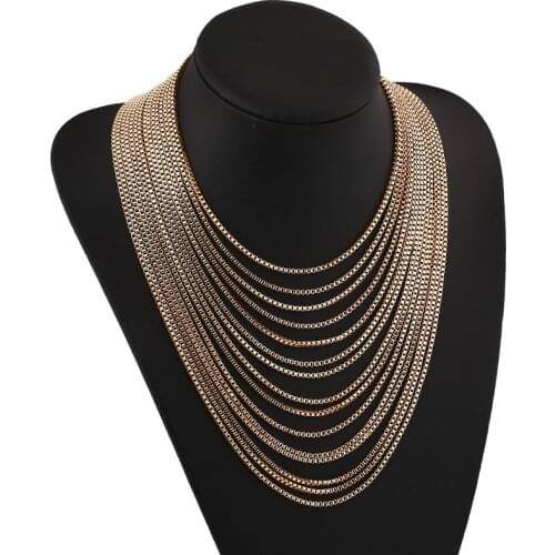 Women Necklace Maxi Collares Multi layer Tassle Necklace for Dress Statement Summer Sweater necklace