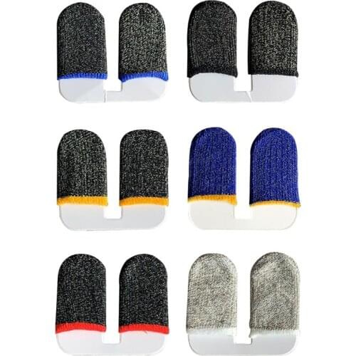 10 Pair Sweat-Proof Knitted Fabric Finger Cover Game Touch Screen Thumb Game Pad Finger Sleeves for Gaming Accessories Kit