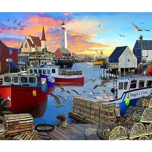 16X20inch Paint By Number Kit DIY Digital Oil Acrylic Painting on Canvas Home Decor, Autumn park