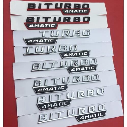 2pcs/lot 4MATIC TURBO Badge Emblem Car Body Sticker for Mercedes Benz Amg W117 Cla45 W205 C63 W212 E63 W207 W176 A45 X156 Gla45