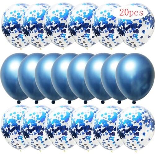 20Pcs/lot 12pcs 12inch Confetti Latex Balloons With 8pcs Metal Latex balloon Birthday Party Wedding Decoration Party Supplies