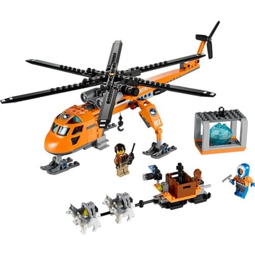 273pcs 10439 City Series Polar Expedition Lifting Helicopter 60034 Building Block Toy Gift for Boys and Girls