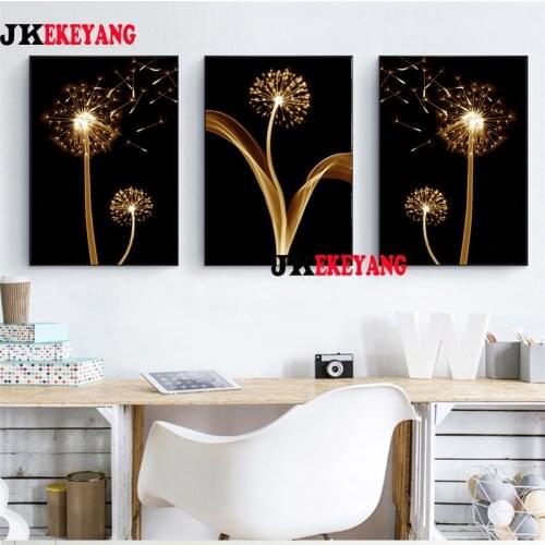 3pcs 5D Diy round/square diamond painting Dandelion flower Diamond Mosaic Embroidery cross stitch Y3981