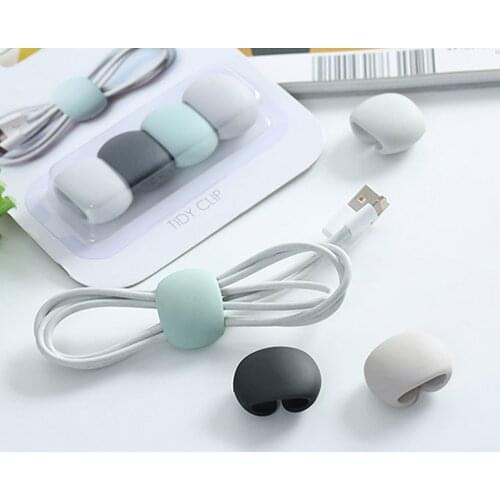 4pcs Creative Headset Wire Winder Cable Holder Headphone Winders Silicone Cable Organizer Storage Buckles