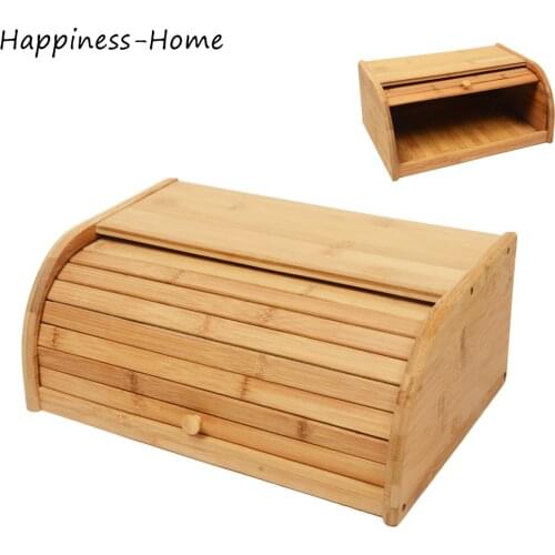 500ML Natural Bamboo Roll Bread Box Eco-friendly Cooking Baking Food Storage Assembly Case Required Kitchen Home Accessories