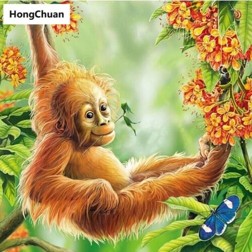 5D DIY full square round diamond painting little monkey figure diamond mosaiccrafts diamond embroideryrhinestone decoration gift