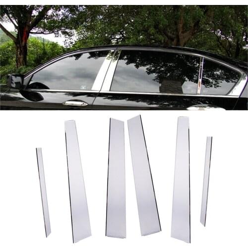 6PCS/SET Chrome Stainless Pillar Post Trim Door Strip Styling fit for Honda Accord 2003 2004 2005 2006 2007