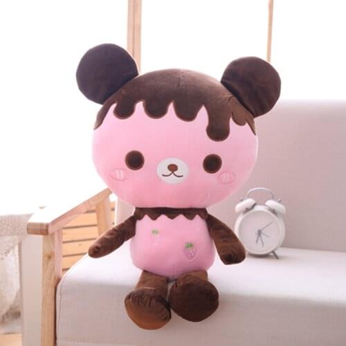 60cm 5 Colors Large Cute Stuffed Bear Toys Chocolate Bear Fruit Patterns Stuffed Animal Toys Plush Birthday Gift For Children