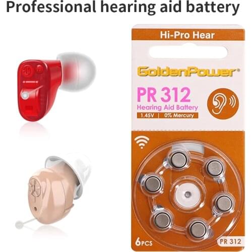 6 Pcs High Performance Hearing Aid Batteries Professional Battery Hearing Aid Accessories A13 PR13 Battery for BTE Hearing Aids