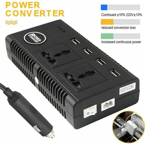 Car Inverters 200W Car Auto Power Inverter DC 12V to AC 200W Car Smart Power Inverter DC 12V to AC 220V Converter 4 USB Charger