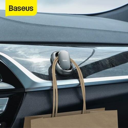Baseus 2Pcs Car Hook Car Sticker Holder Auto Fastener Clip for Cable Headphone Key Wall Hanger