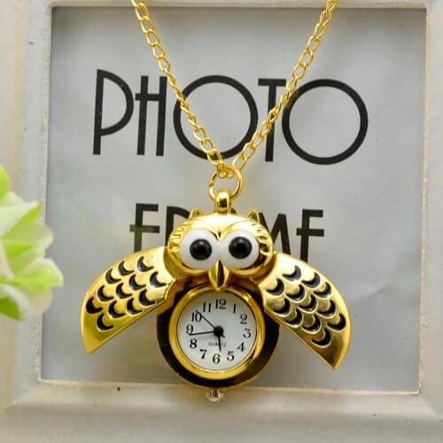 Pocket Watch Vintage Style Retro Slide Owl Pendant Long Necklace Analog Pocket Watch Gift Bundy Party Watch gift женские часы 03