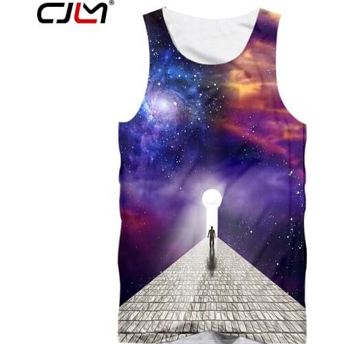 CJLM Fashion Man Tank Top 3D Starry Sky Road Funny Streetwear Mens Whole Body Printing Oversized Tracksuit
