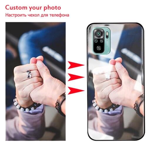 Customized Phone Case For Xiaomi Redmi Note 10 Glass Case Customized Picture Name Cover Xiaomi Redmi Note 10s Photo Cases Diy