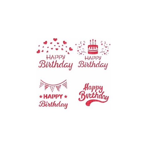 Cake Tools 12x12cm happy birthday stencil plastic cookie cutter scraper mold Decorating Cupcake Gumpaste fondant tool mould