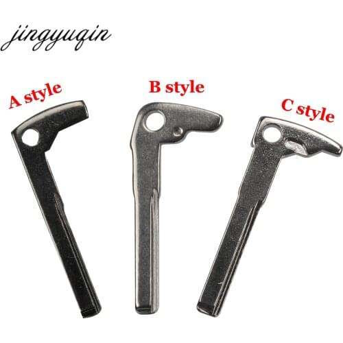 Jingyuqin 2pcs Smart Chrome Car Fob Key Blank Insert for Mercedez Benz A E S G CLK SLK ML Class Uncut Blade Black for W220