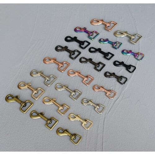 LOGO 100 Pcs 15/20/25/30mm Metal Solid Lobster Trigger Swivel Eye Snap Hook High Quality Leather Craft Bag Strap Belt Hook Clasp