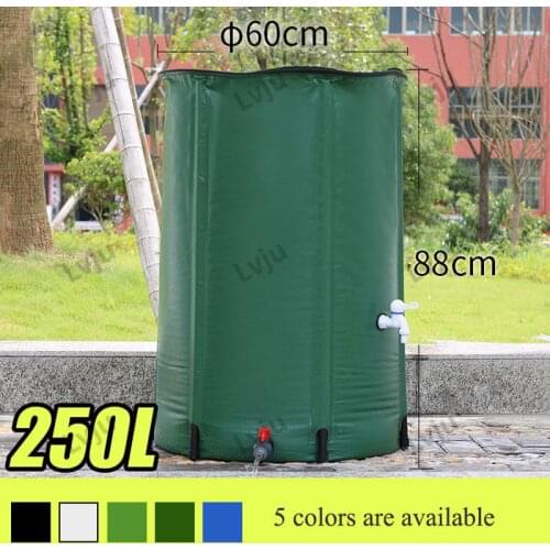 Lvju Folding Rainwater Collector Tank 250 Liter 66 Gallon Diameter 60cm x Height 88cm Collapsible Rain Barrel Water Collector