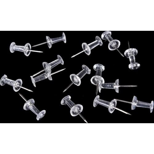 40pcs Clear Transparent Push Pins Assorted Making Thumb Tacks Cork Board Office School Stationery Supplies SD&HI Plastic Tacks