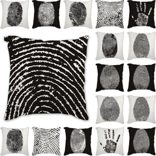 Fingerprint stripes Floral Cushion Cover Mandala Soft Throw Pillow Cover Decorative Sofa Pillow Case Pillowcase Cushion Covers