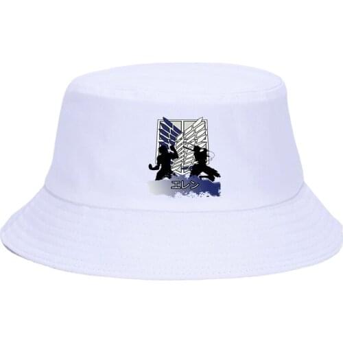 Japan Anime Attack on Titan Summer Hat Women Men Panama Bucket Cap The Design Flat Visor 90s Anime Fisherman Hat