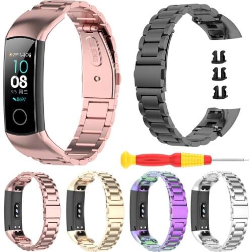 Stainless Steel Wrist Strap for Huawei Honor Band 5/4 Bracelet Replacement Wristband Watchband for Honor Band 4 5