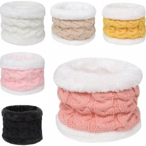 Baby Scarf Autumn Winter Children Plush Knitted Scarves Thicken Warm O Ring Scarf Boys Girls Neck Warmer Collar