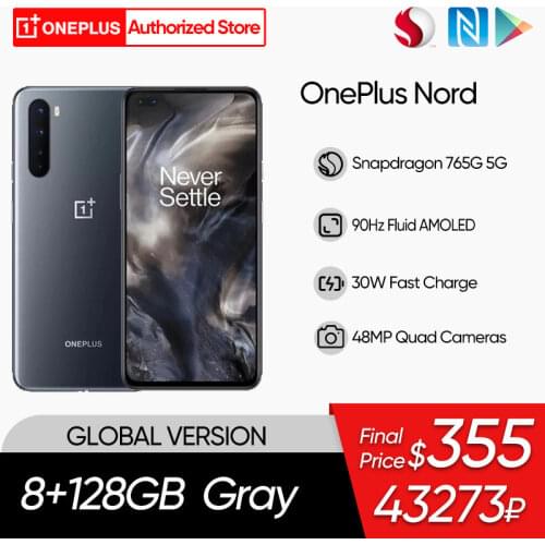 Global Version Original OnePlus Nord 5G SmartPhone 6.44 inch 90HZ AMOLED Snapdragon 765G Octa Core Android 10 30W