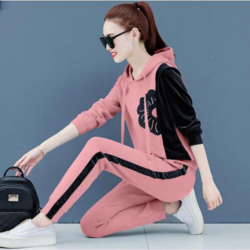 Sportswear Suit With Cotton 2021 Spring Autumn New Fashion Hooded Suit Casual Women Large Two Piece Suit Summer Set