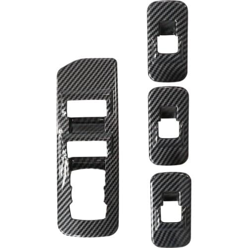 Carbon Fiber Style Car Grain Door Armrest Window Lift Adjust Panel Switch Trim Fit for Ford F150 2015-2019 LHD