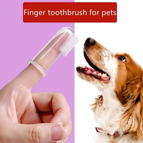 Super Soft Pet Finger Toothbrush Teddy Dog Brush Bad Breath Tartar Teeth Tool Dog Cat Cleaning Pet Supplies