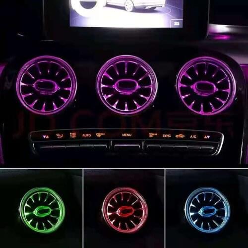 W213 Front Air Conditioner 7 Color LED Ambient Light for Mercedes-Benz E-Class E200 E320 Air Outlet LED Light
