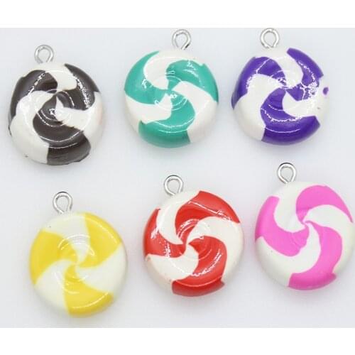 Yamily 10pcs/19*19mm Resin Candy Charm DIY Simulation Cute Sweet Pendants For Decoration Earring Necklace Bracelet Keychain