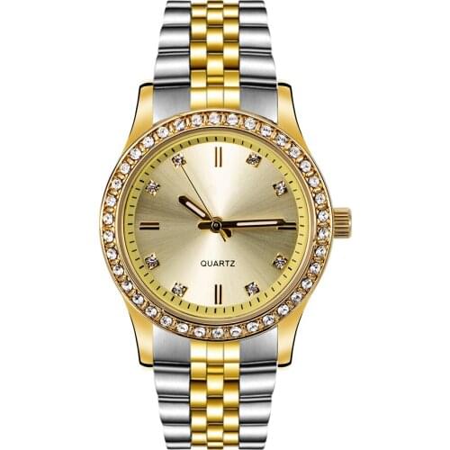 Gold-Silver Color Stainless Steel Band Women Watch