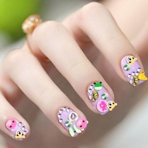 10g/bag 12Colors Fruit Animals Fimo Resin Sequin Nail Tips Mixed 3D Colorful Design Glitter Nail Art Rhinestone Slice