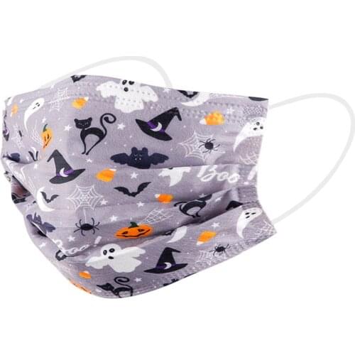 10PC Adults Halloween Cosplay Print Mask Disposable Face Mask 3Ply Ear Loop Mondmaskers Masque Protective Mascarillas Mouth Mask