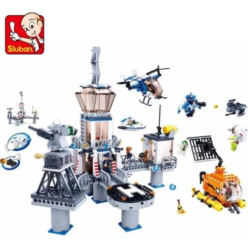 Sluban Police Island Prison Police Series Over 6 Years Old Small City Car Airplane Child Puzzle Assembling Toys 1016pcs