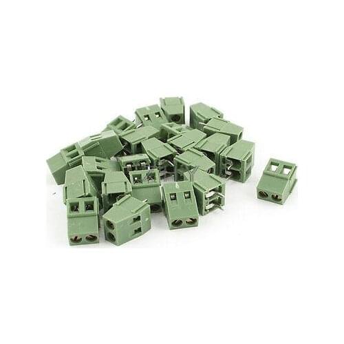 20 x 2Pin 5mm 2Position Screw PCB Terminal Block Connector Green 300V 10A
