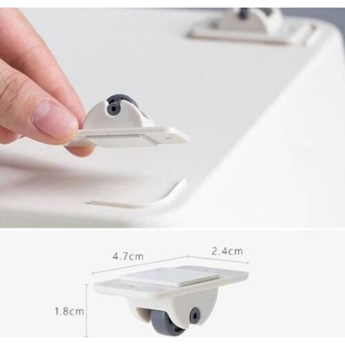 4pcs Self Adhesive Wheels Storage Box Can Stick Wheels One-Way Wheel Paste Wheels At Bottom Of Storage Box Furniture Cocina Home
