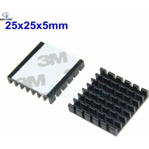 50pcs 25x25x5mm Aluminum Heatsink Radiator Chip CPU GPU VGA RAM LED IC HeatSink for Electronics Computer Transistor