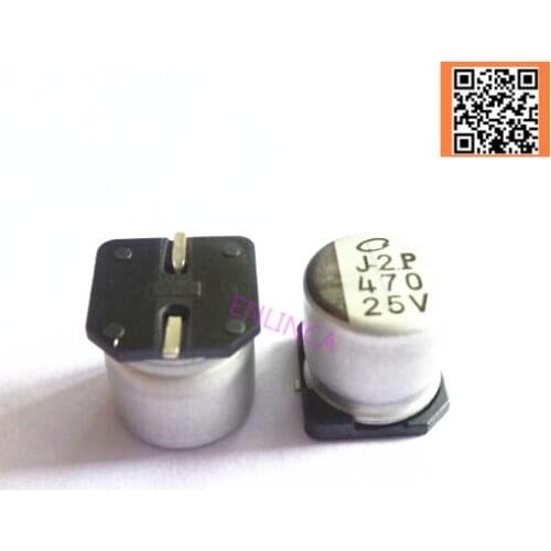 100pcs/lot 25V 470UF SMD aluminum electrolytic capacitor size 10*10mm 20