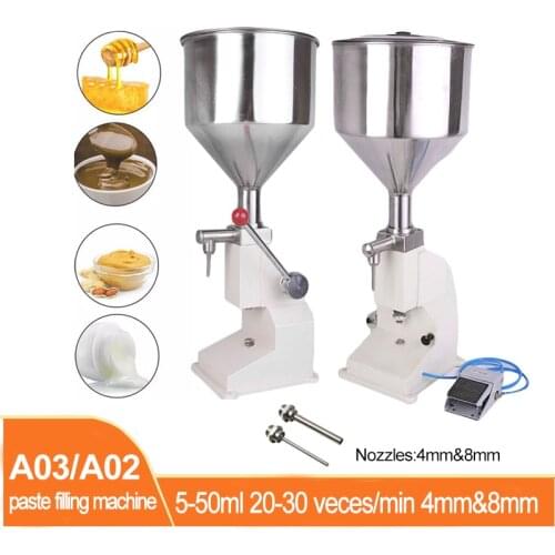 A02/A03 Pneumatic Paste Filling Machine 5-50ml Quantitative Filling Liquid Paste Toothpaste Honey Cosmetics