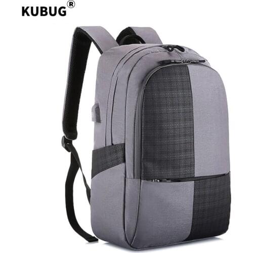 KUBUG Splashproof USB Charging Laptop Backpack Anti Theft Men Backpack Travel Teenage Backpack bag male bagpack mochila