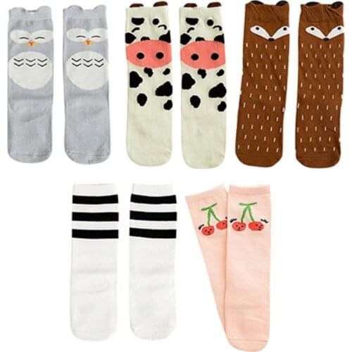 Childrens Leg warmers Cartoon Fox Poached Bow Tie Baby Leg warm Cotton Sweet Knee High Socks Boy Girl Infant Stockings