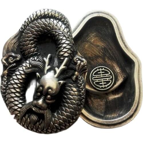 China handmade fine stationery Yantai inkstone disc cover single dragon