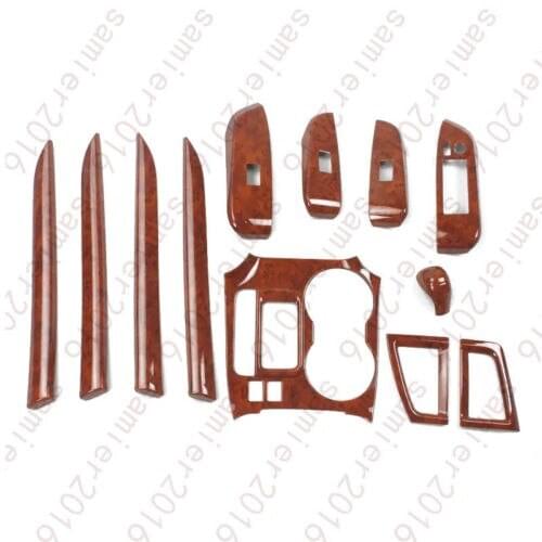 12x Wood Grain Inner Trim Kit Full Set Cover For Toyota Kluger Highlander 14 15
