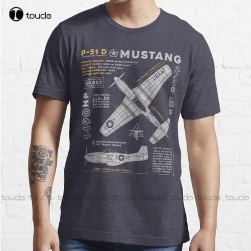 New P-51 D Mustang T-Shirt Summer Shirts For Women S-5XL black t shirt Unisex