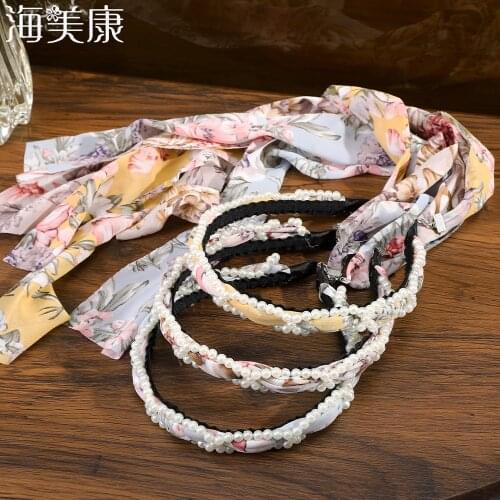 Haimeikang Fashion Bow Bezel Hair Hoop Women Sweet Hairbands Headband Girl Long Design Holder Ornament Headwear Hair Accessories