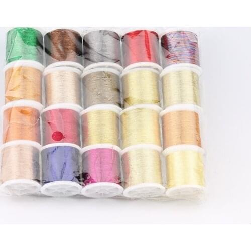 Single Strand Diy French Embroidery Metal Thread 20 Rolls